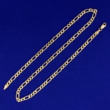 18 1/2 Inch Figaro Chain Necklace In 14k Yellow Gold