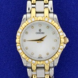 Ladies Concord Saratoga 23mm Diamond Watch With 18k Gold And Stainless Steel Band