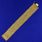 Italian-made Designer Link Bracelet In 14k Yellow Gold