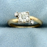 Antique 1/2ct Old European Cut Diamond Ring In 14k Yellow And White Gold