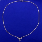 Italian-made 20 Inch Diamond Nature Clinging Vine Design Necklace In 14k Yellow Gold