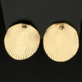 Seashell Earrings In 14k Yellow Gold