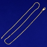 16 Inch Italian-made Elongated Box Link Chain Necklace In 14k Yellow Gold