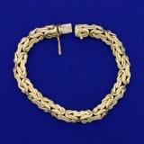 7 1/4 Inch Byzantine Link Bracelet In 14k Yellow Gold