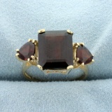 3-stone Garnet Ring In 10k Yellow Gold