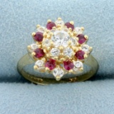 1ct Tw Ruby And Diamonair Ring In 14k Yellow Gold