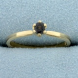 Natural Solitaire Alexandrite Ring In 14k Yellow Gold