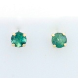 1/2ct Tw Vanadium Green Chrysoberyl Stud Earrings In 10k White Gold