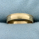 Beaded Edge Wedding Band Ring In 10k Yellow Gold