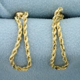 Rope Style Dangle Earrings In 14k Yellow Gold