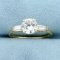 Over 1ct Tw Cz Engagement Ring In 10k Yellow Gold