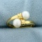 Akoya Pearl Ring In 18k Yellow Gold