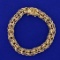 7 1/2 Inch Double Link Charm Bracelet In 14k Yellow Gold
