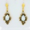 Vintage Dangle Opal Dangle Earrings In 14k Yellow Gold