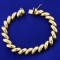 Italian Made San Marco Link Bracelet In 14k Yellow Gold