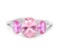 Large Pink Sapphire & Diamond Ring In Sterling Silver