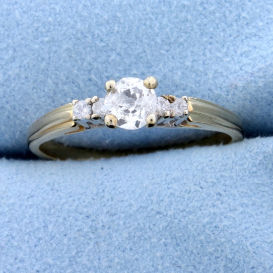1/2ct Total Weight Diamond Engagement Ring In 14k Yellow Gold