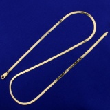 Italian-made 22 Inch Herringbone Chain Necklace In 14k Yellow Gold