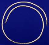 Italian-made 24 1/2 Inch Herringbone Chain Necklace In 14k Yellow Gold