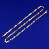 Italian-made 18 Inch Mariner Or Anchor Link Chain Necklace In 14k Yellow Gold