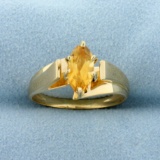 1ct Citrine Solitaire Ring In 14k Yellow Gold