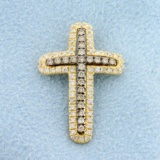 1/2ct Tw Diamond Cross Pendant In 10k Yellow Gold