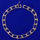 Unique Rectangle Link Bracelet In 10k Yellow Gold