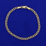 Italian Made Anchor Or Mariner Style Bracelet In 10k Yellow Gold