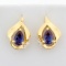 3/4ct Tw Natural Alexandrite And Diamond Drop Earrings In 14k Yellow Gold
