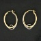 Designer Two Tone Double Hoop Earrings In 14k White And Yellow Gold
