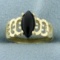 1ct Onyx Solitaire Ring In 14k Yellow Gold