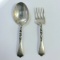 Antique Baby Fork And Spoon Sterling Silver Set