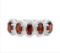 Garnet 5-stone Halo Ring In Sterling Silver