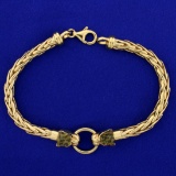 Designer Jaguar Bracelet In 14k Yellow Gold