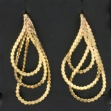 S-link Dangle Earrings In 14k Yellow Gold
