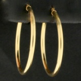 Thin Gold Hoop Earrings In 14k Yellow Gold