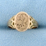 Antique B Monogram Ring In 10k Yellow Gold