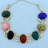 Vintage Scarab Bracelet In 14k Yellow Gold