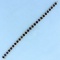 13 1/2ct Tw Sapphire And Champagne Diamond Tennis Line Bracelet In 14k Yellow Gold