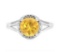 1.8ct Golden Citrine & Diamond Halo Ring In Sterling Silver