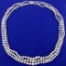 Vintage 20 Inch Three- Strand Graduated Freshwater Cultured Pearl Necklace In 14k White Gold