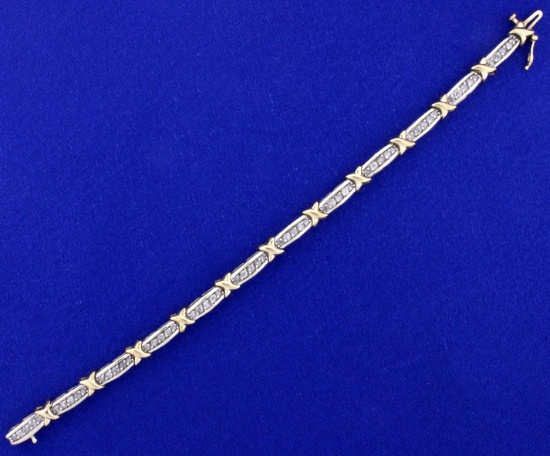 2ct Tw Diamond Tennis Bracelet In 10k Gold