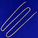 23 1/2 Inch Rope Style Chain Necklace In 14k Yellow Gold