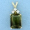 10ct Smoky Topaz And Diamond Pendant In 14k Yellow Gold