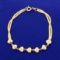 Italian-made Heart C-link Bracelet In 14k Yellow Gold