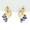 1ct Tw Sapphire And Diamond Earrings In 14k Yellow Gold