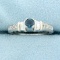 Natural Alexandrite And Diamond Ring In 14k White Gold