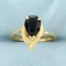 Vintage Onyx And Diamond Ring In 14k Yellow Gold