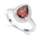 1.4ct Garnet & Diamond Halo Ring In Sterling Silver