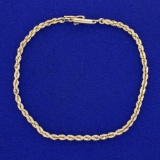 7 Inch Rope Style Bracelet In 14k Yellow Gold